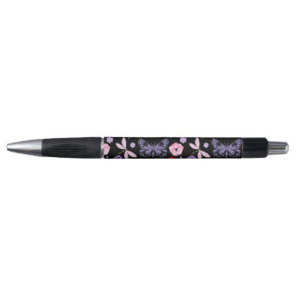 Bolígrafo Negro, rojo, rosa, morado, libélulas, mariposa