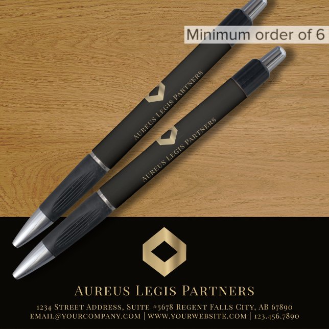 Bolígrafo negro y dorado personalizado con logotip (Subido por el creador)