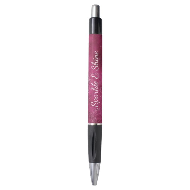 Bolígrafo Niños Brillantes Rosa Glitter Chispa (Frente vertical)