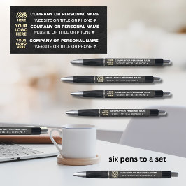 Bolígrafo Nombre de textura de cuero negro del logotipo come