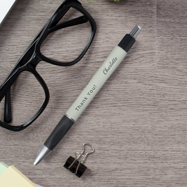 Bolígrafo Nombre del monograma del personalizado verde sabio (Subido por el creador)