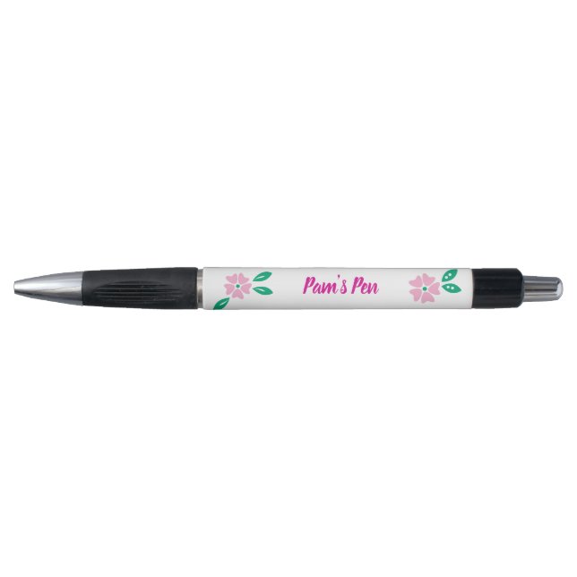 Bolígrafo Nombre floral rosa suave moderno (Anverso)