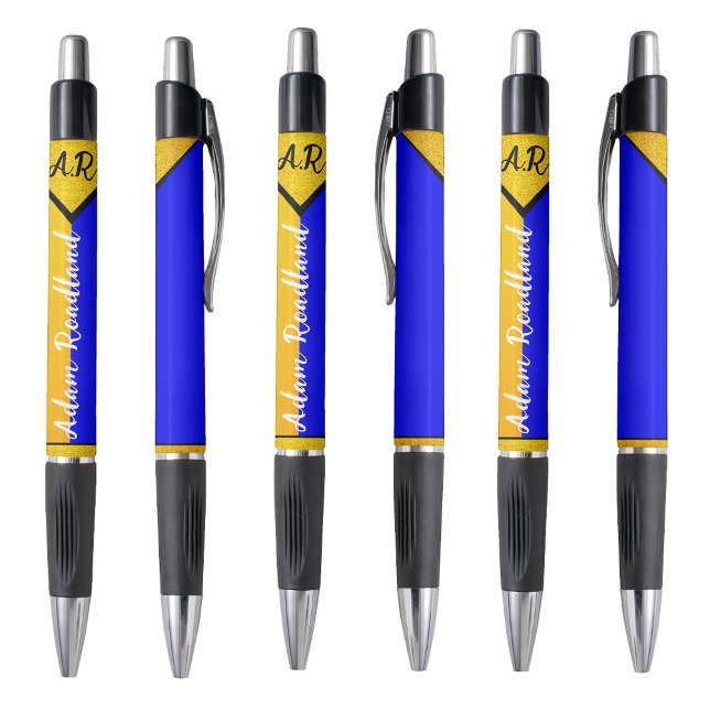 Bolígrafo Nombre inicial de monograma asequible, escritura d (Premium black ink pen
Designer luxury pen
Classy golden black pen
High-end monogram pen
Fashionable )