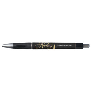 Bolígrafo Notario agente de firma pública Gold & Black