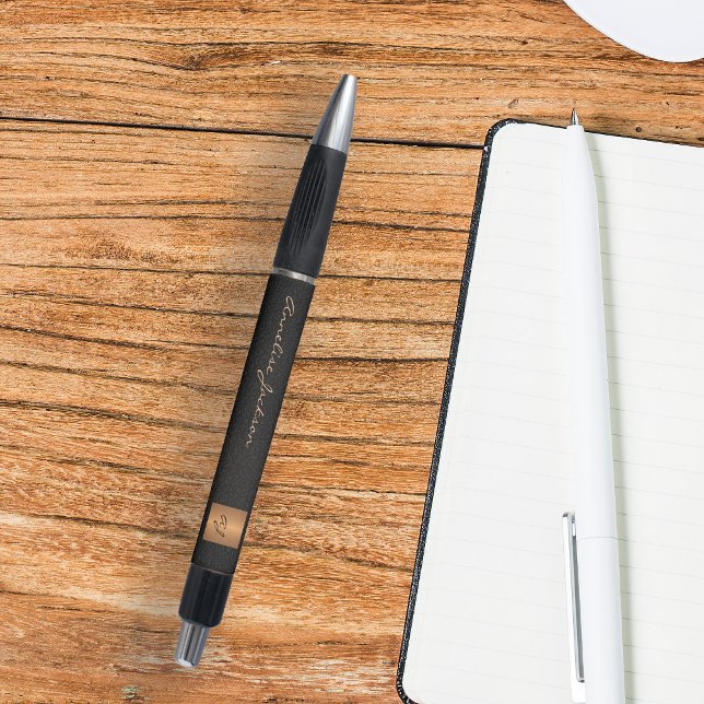 Bolígrafo Oficina de escritura elegante con monograma en neg (Subido por el creador)