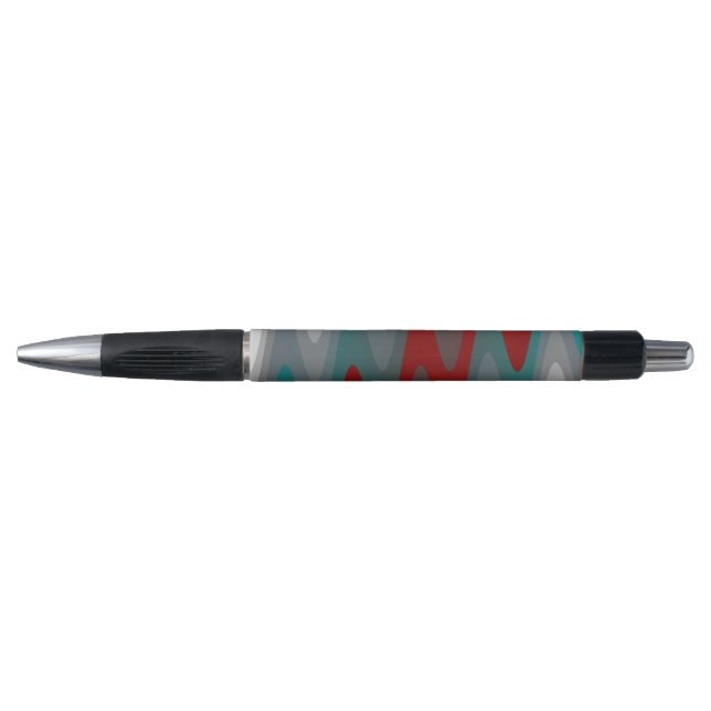 Bolígrafo olas gris burgundy teal (Anverso)