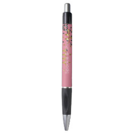 Bolígrafo Oro Rosa Confeti Negro