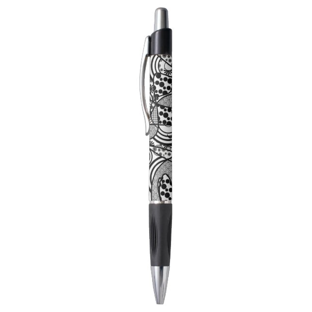 Bolígrafo Parche de Patrón de Negro y Blanco 02 (Parte superior (vertical))