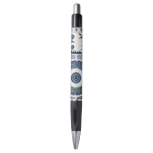 Bolígrafo Patrón Antiguo de Porcelana Blanca y Azul Chino