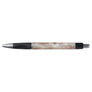 Bolígrafo Patrón de arte de oro rosa rosa gris oscuro