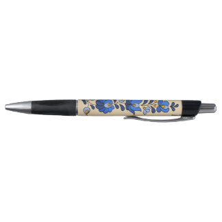 Bolígrafo Patrón de bordado húngaro, "Matyó" - azul