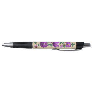 Bolígrafo Patrón de bordado húngaro, "Matyó" - violeta