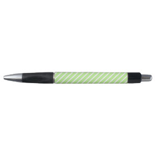 Bolígrafo Patrón de cinco rayas blanco y verde limón