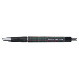 Bolígrafo Patrón de Cuadro Escocés Clásico Azul Oscuro Rojo