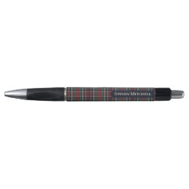 Bolígrafo Patrón de Cuadro Escocés Clásico Azul Oscuro Rojo 
