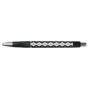 Bolígrafo Patrón de diamante negro, blanco y gris