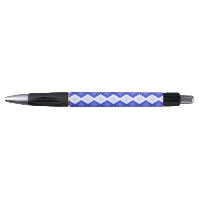 Bolígrafo Patrón de diamantes azul real (Anverso)