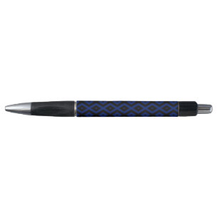 Bolígrafo Patrón de diamantes azul y negro