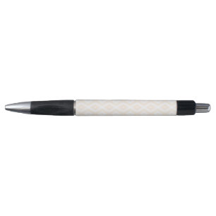 Bolígrafo Patrón de diamantes beige y blanco