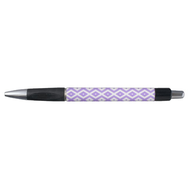 Bolígrafo Patrón de diamantes morado y blanco (Anverso)