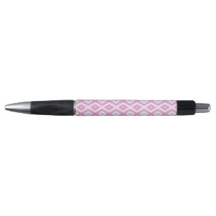 Bolígrafo Patrón de diamantes rosa y blanco