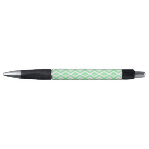 Bolígrafo Patrón de diamantes verde y blanco