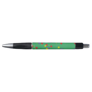 Bolígrafo Patrón de Estrellas Verdes