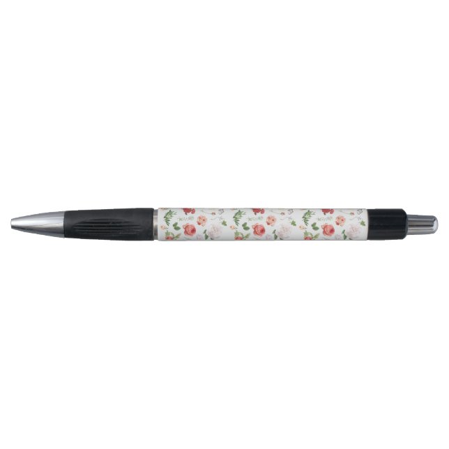 Bolígrafo Patrón de flores, Rosa (Anverso)