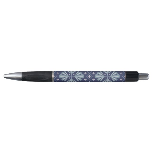 Bolígrafo Patrón de formas geométricas azules (Anverso)