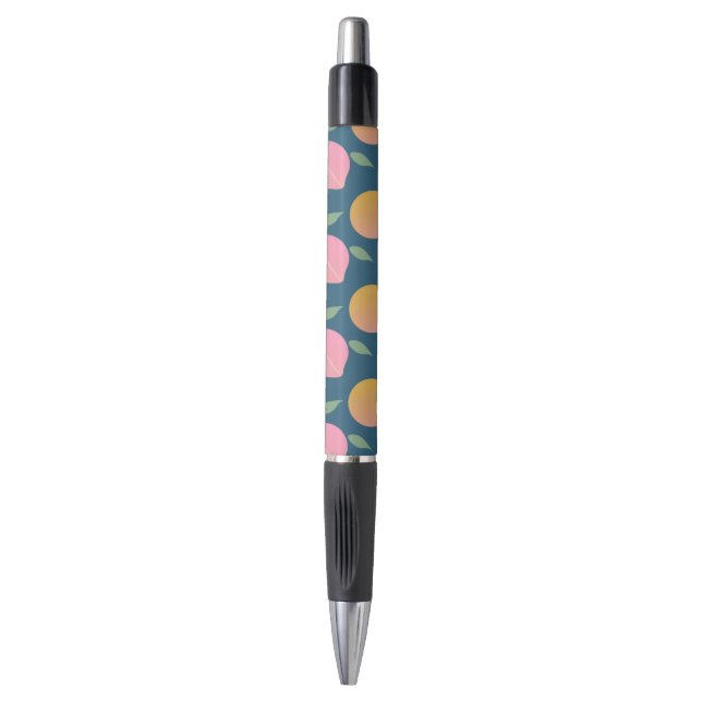 Bolígrafo Patrón de Frutas Naranja Melocotón Retro (Frente vertical)
