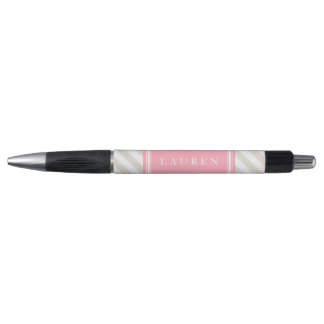 Bolígrafo Patrón de líneas personalizadas Beige y rayas rosa