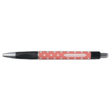 Patrón de punto de polka coral de clase con pluma