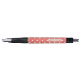 Bolígrafo Patrón de punto de polka coral de clase con pluma