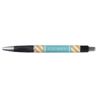 Bolígrafo Patrón de rayas de naranja y Aqua