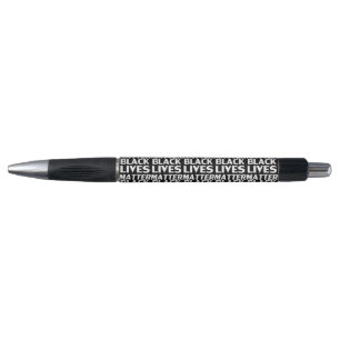 Bolígrafo Patrón de tipografía blanco negro de Black Lives M