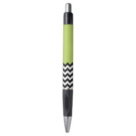 Bolígrafo Patrón de zigzag negro y blanco, chevron, verde