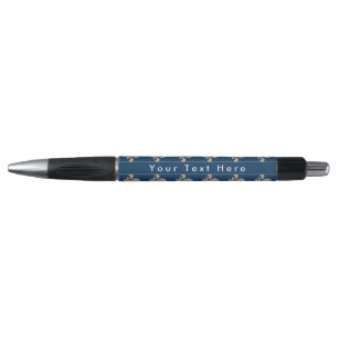 Bolígrafo Patrón Fleur de Lis, francés, real, crema, azul
