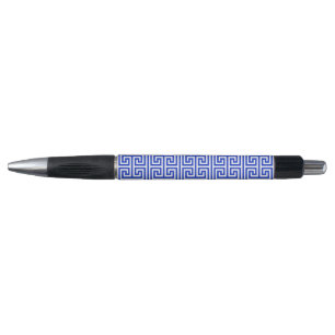 Bolígrafo Patrón griego Meandro Clave Cuadrado H Azul