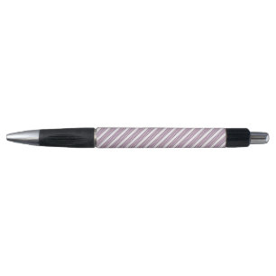 Bolígrafo Patrón malva morado y blanco de cinco rayas