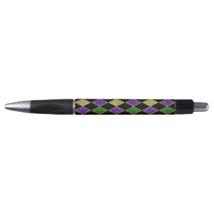 BOLÍGRAFO PATRONES DE GRAS PURPLE VERDES AMARILLOS MARDI GRA