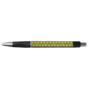 BOLÍGRAFO PATRONES DE GRAS PURPLE VERDES AMARILLOS MARDI GRA