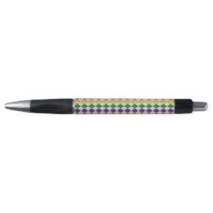 BOLÍGRAFO PATRONES DE GRAS PURPLE VERDES AMARILLOS MARDI GRA