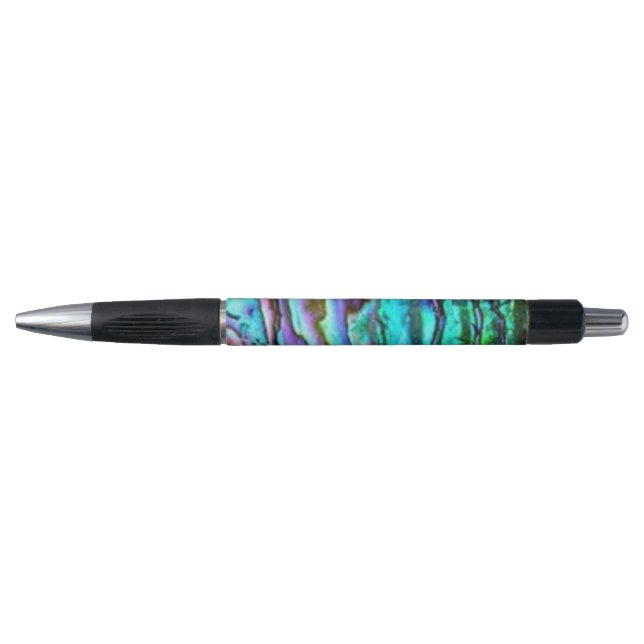 Bolígrafo Paula verde azul brillante Abalone Shell Pen (Anverso)
