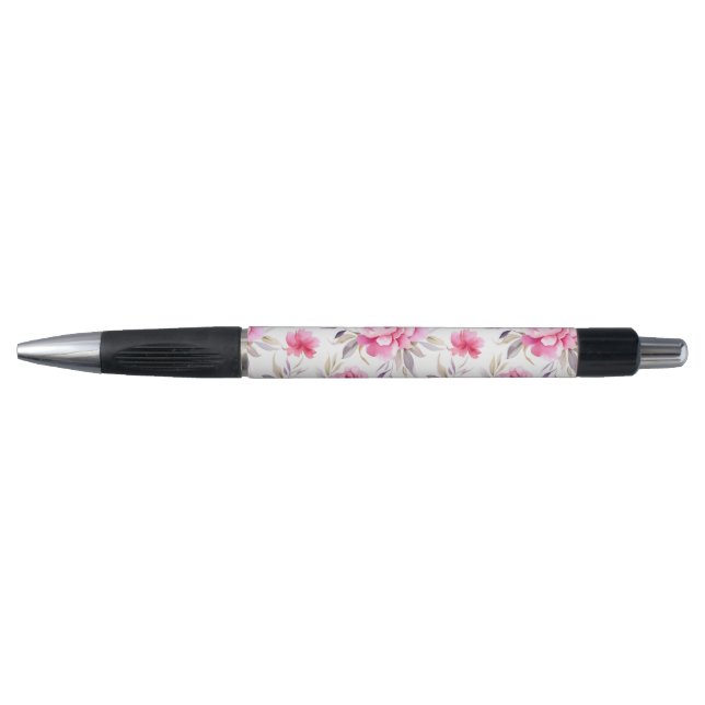 Bolígrafo Peonía floral rosa (Anverso)