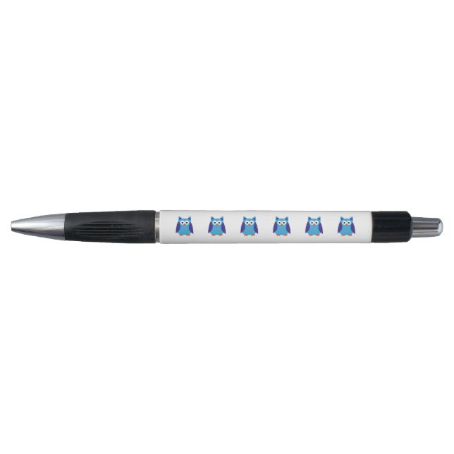 Bolígrafo Personalizado de búho azul (Anverso)