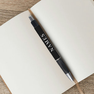 Bolígrafo Personalizado negro simple Añadir su nombre elegan