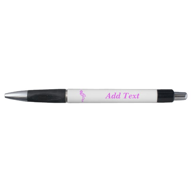 Bolígrafo Personalizado texto neón color rosa flamingo logot (Anverso)