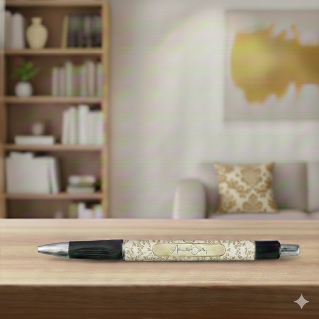 Bolígrafo Personalized Cream Gold Rococo Filigree (Subido por el creador)