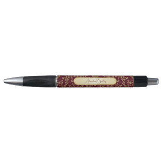 Bolígrafo Personalized Crimson Gold Damask Pattern