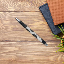 Bolígrafo Piel De Vaca Láctea Como Monograma De Impresión